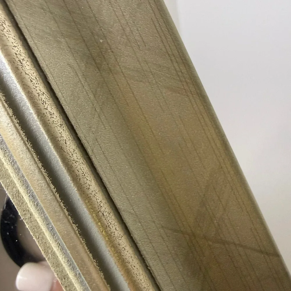 Silver Champagne Faux Bamboo Square Wall Mirror Hollywood Regency 13.5x13.5